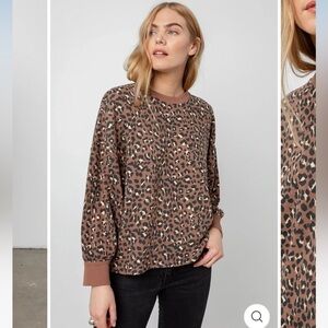 Rails reeves leopard print crewneck